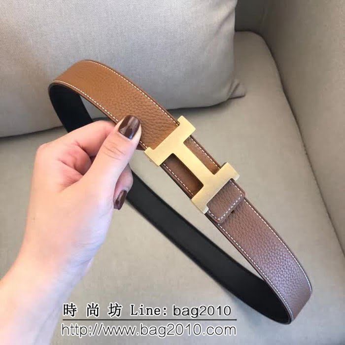 愛馬仕HERMES 原單正品 雙面原版皮 精品鋼扣高端男士皮帶 HHG1481